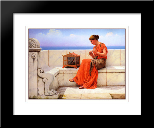 A Song Without Words 20x24 Black Modern Wood Framed Art Print Poster by Godward, John William