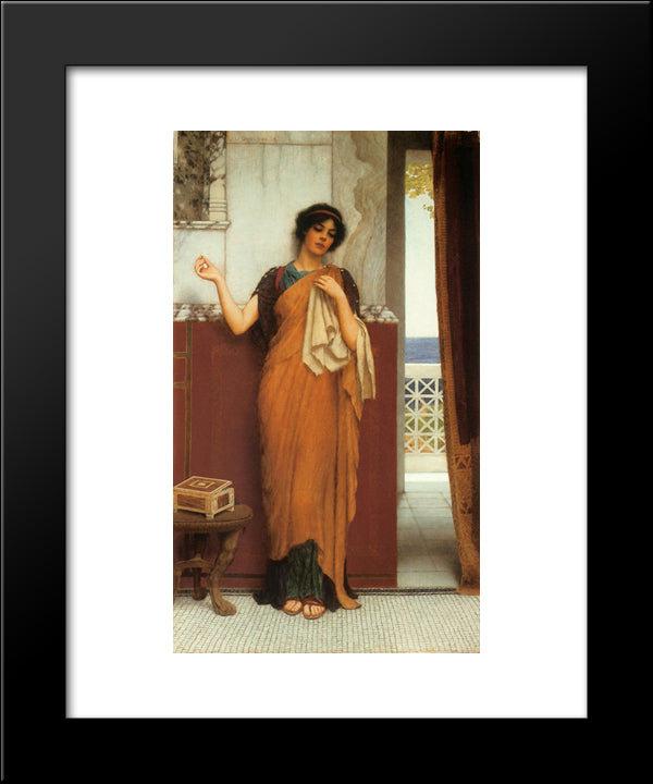 A Stitch In Time (Idle Thoughts) 20x24 Black Modern Wood Framed Art Print Poster by Godward, John William