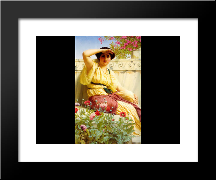 A Tryst 20x24 Black Modern Wood Framed Art Print Poster by Godward, John William