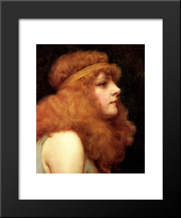 An Auburn Beauty 20x24 Black Modern Wood Framed Art Print Poster by Godward, John William