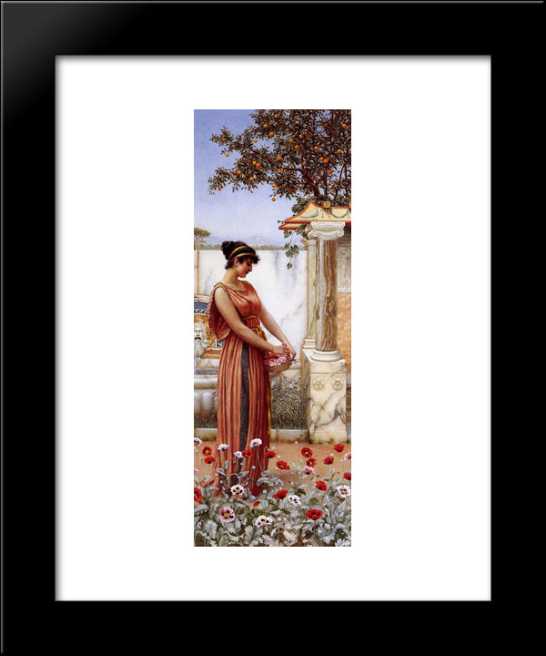 An Idle Hour 20x24 Black Modern Wood Framed Art Print Poster by Godward, John William