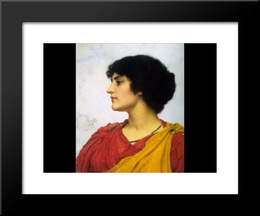 An Italian Girls Head 20x24 Black Modern Wood Framed Art Print Poster by Godward, John William