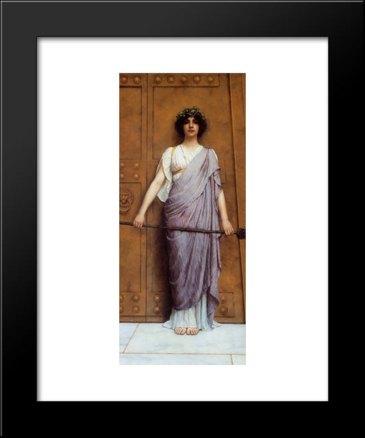 At The Gate Of The Temple 20x24 Black Modern Wood Framed Art Print Poster by Godward, John William