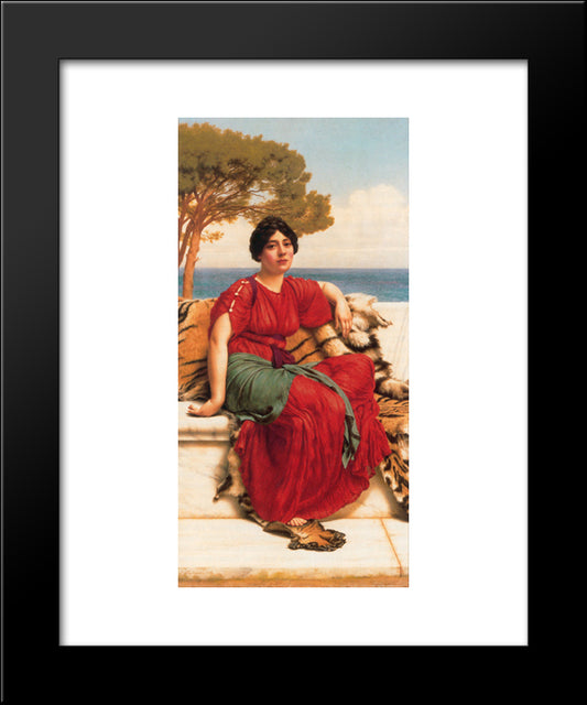 By The Blue Ionian Sea 20x24 Black Modern Wood Framed Art Print Poster by Godward, John William