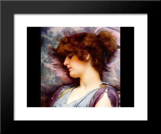 Far Away Thoughts 20x24 Black Modern Wood Framed Art Print Poster by Godward, John William