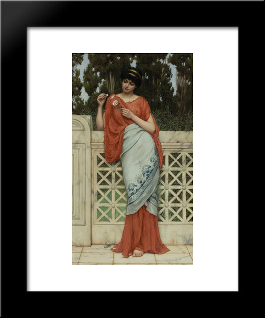 He Loves Me, He Loves Me Not 20x24 Black Modern Wood Framed Art Print Poster by Godward, John William