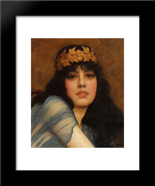 Head Of A Girl (Also Known As The Priestess) 20x24 Black Modern Wood Framed Art Print Poster by Godward, John William