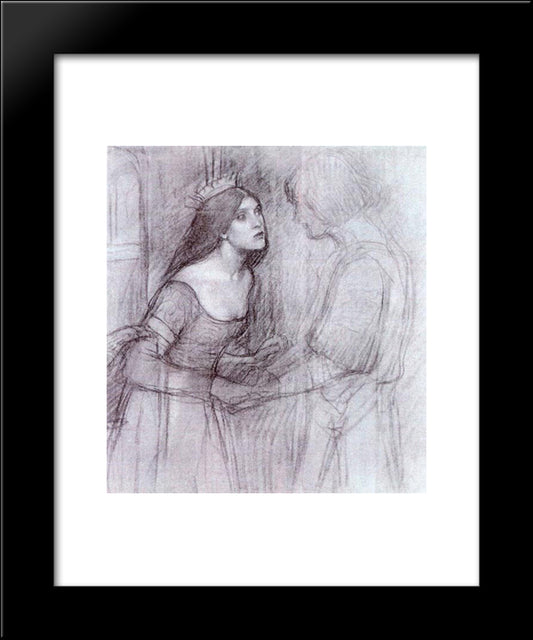 A Female Study 20x24 Black Modern Wood Framed Art Print Poster by Waterhouse, John William