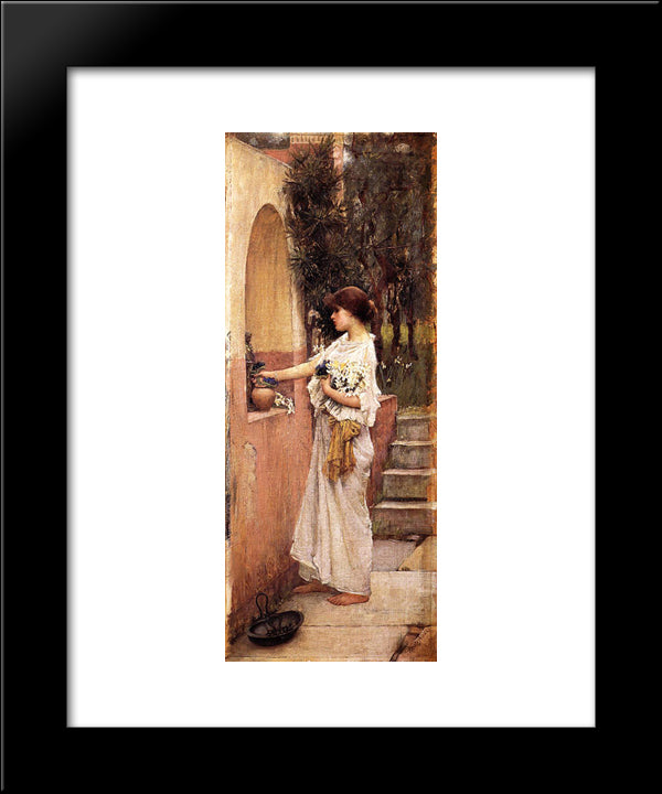 A Roman Offering 20x24 Black Modern Wood Framed Art Print Poster by Waterhouse, John William