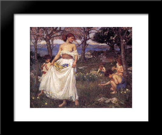 A Song Of Springtime 20x24 Black Modern Wood Framed Art Print Poster by Waterhouse, John William