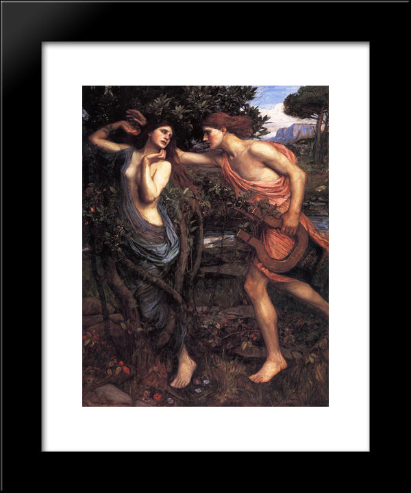 Apollo And Daphne 20x24 Black Modern Wood Framed Art Print Poster by Waterhouse, John William