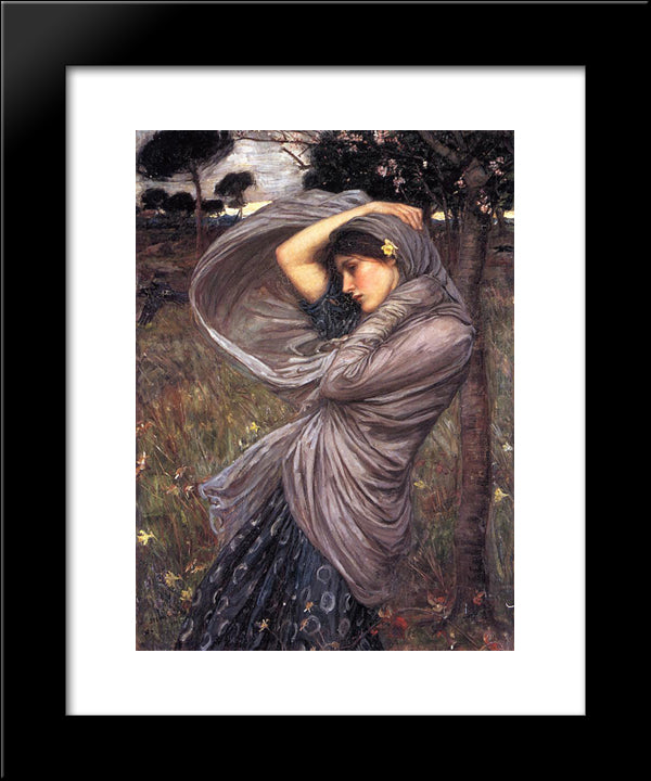 Boreas 20x24 Black Modern Wood Framed Art Print Poster by Waterhouse, John William