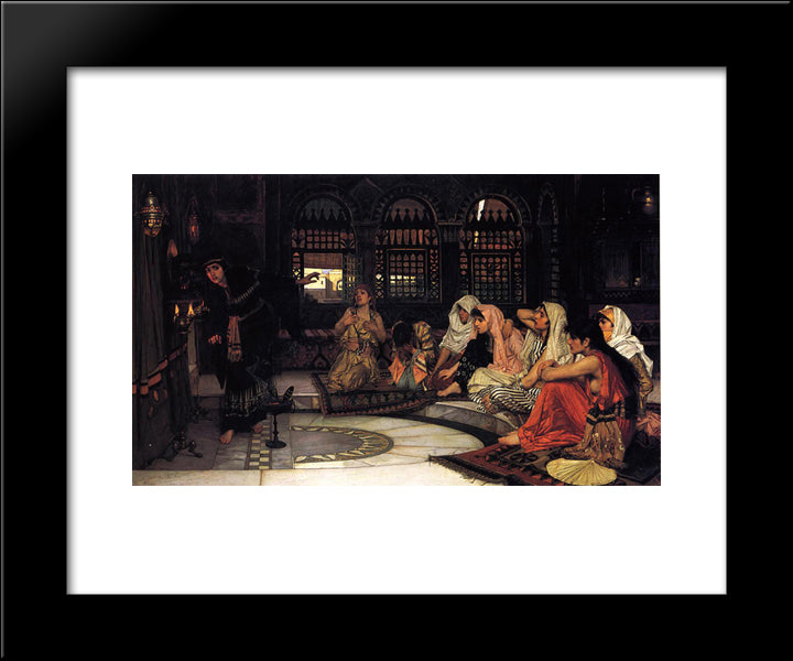 Consulting The Oracle 20x24 Black Modern Wood Framed Art Print Poster by Waterhouse, John William