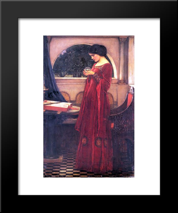 Crystal Ball 20x24 Black Modern Wood Framed Art Print Poster by Waterhouse, John William
