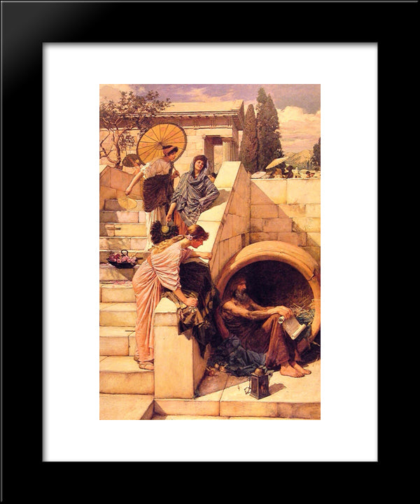 Diogenes 20x24 Black Modern Wood Framed Art Print Poster by Waterhouse, John William
