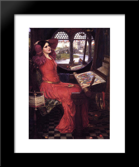 I Am Half Sick Of Shadows', Said The Lady Of Shalott 20x24 Black Modern Wood Framed Art Print Poster by Waterhouse, John William