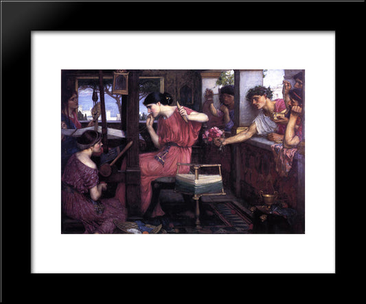 Penelope And The Suitors 20x24 Black Modern Wood Framed Art Print Poster by Waterhouse, John William