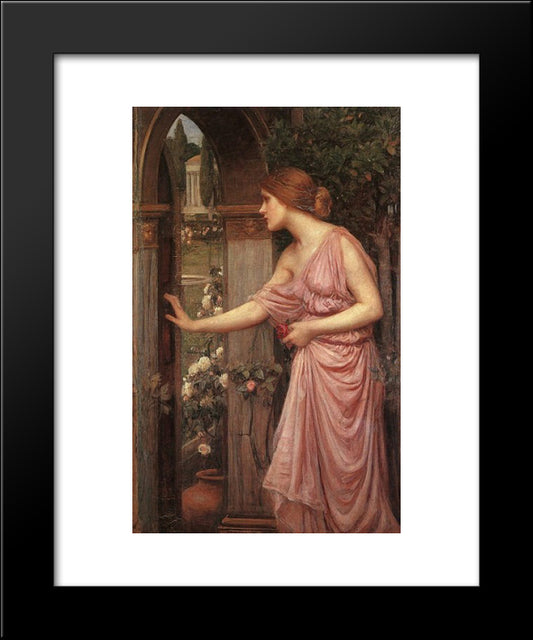 Psyche Entering Cupid'S Garden 20x24 Black Modern Wood Framed Art Print Poster by Waterhouse, John William