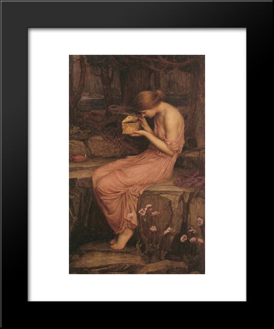 Psyche Opening The Golden Box 20x24 Black Modern Wood Framed Art Print Poster by Waterhouse, John William