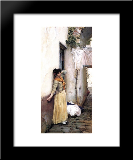 Resting 20x24 Black Modern Wood Framed Art Print Poster by Waterhouse, John William