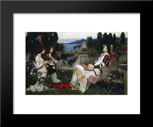 Saint Cecilia 20x24 Black Modern Wood Framed Art Print Poster by Waterhouse, John William