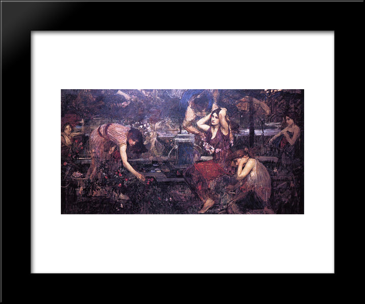 Sketch For Flora And The Zephyrs 20x24 Black Modern Wood Framed Art Print Poster by Waterhouse, John William