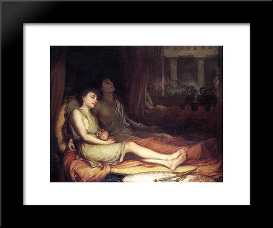 Sleep And His Half Brother Death 20x24 Black Modern Wood Framed Art Print Poster by Waterhouse, John William