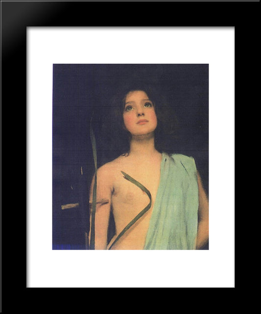 St.Joan 20x24 Black Modern Wood Framed Art Print Poster by Waterhouse, John William