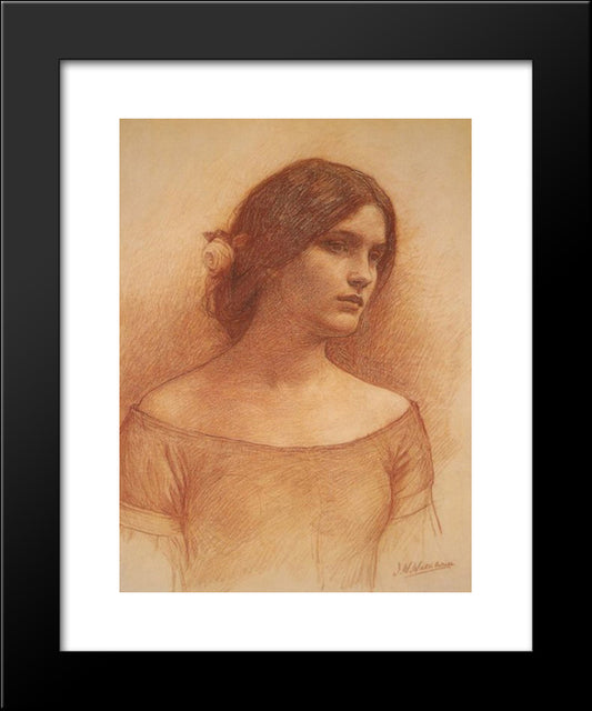 Study For 'The Lady Clare' 20x24 Black Modern Wood Framed Art Print Poster by Waterhouse, John William