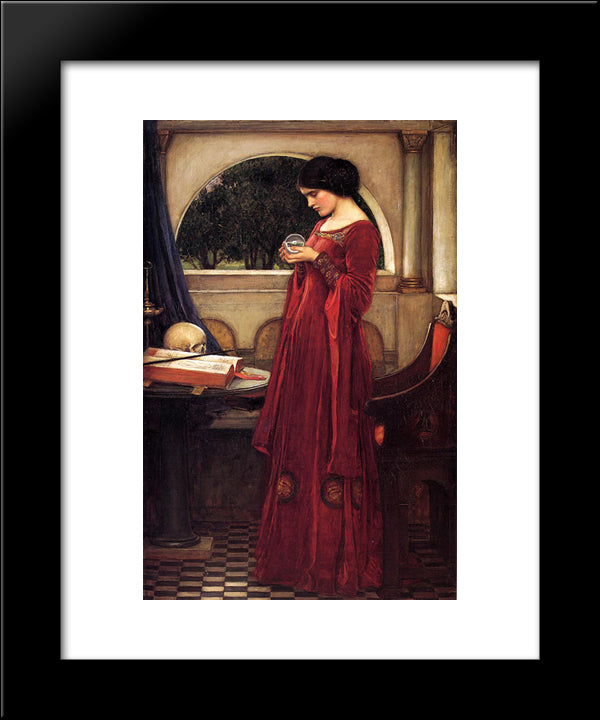 The Crystal Ball 20x24 Black Modern Wood Framed Art Print Poster by Waterhouse, John William