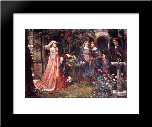 The Enchanted Garden 20x24 Black Modern Wood Framed Art Print Poster by Waterhouse, John William