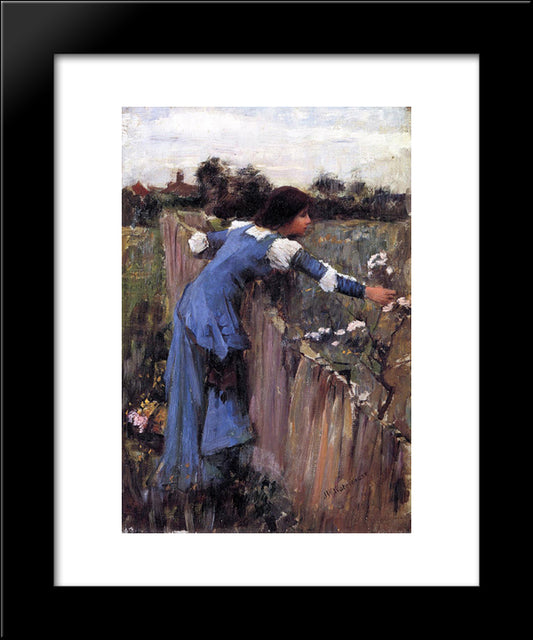 The Flower Picker 20x24 Black Modern Wood Framed Art Print Poster by Waterhouse, John William