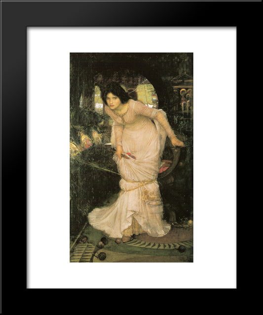 The Lady Of Shalott 20x24 Black Modern Wood Framed Art Print Poster by Waterhouse, John William