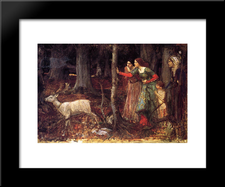 The Mystic Wood 20x24 Black Modern Wood Framed Art Print Poster by Waterhouse, John William