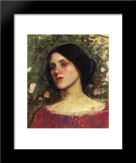 The Rose Bower 20x24 Black Modern Wood Framed Art Print Poster by Waterhouse, John William