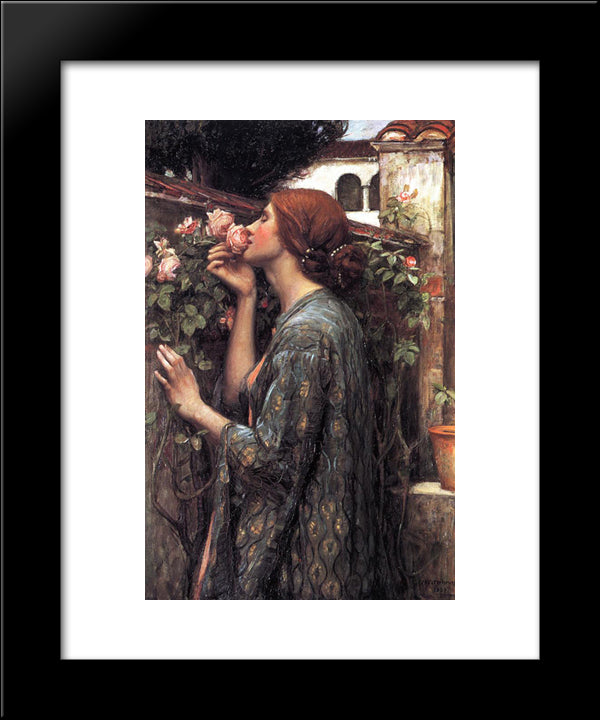 The Soul Of The Rose 20x24 Black Modern Wood Framed Art Print Poster by Waterhouse, John William