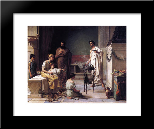 The Visit Of A Sick Child To The Temple Of Aesculapius 20x24 Black Modern Wood Framed Art Print Poster by Waterhouse, John William