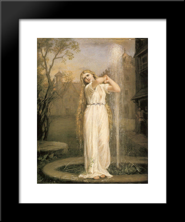 Undine 20x24 Black Modern Wood Framed Art Print Poster by Waterhouse, John William