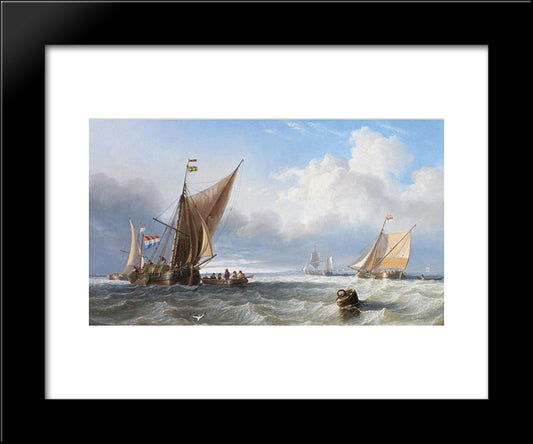 Off The Dutch Coast 20x24 Black Modern Wood Framed Art Print Poster by Carmichael, John Wilson