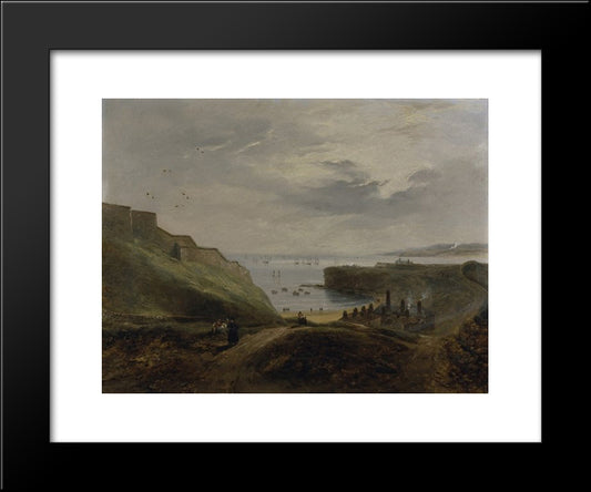 Prior'S Haven, Tynemouth - Sunrise 20x24 Black Modern Wood Framed Art Print Poster by Carmichael, John Wilson