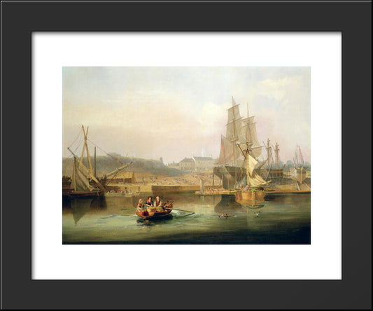 The Shipyard At Hessle Cliff 20x24 Black Modern Wood Framed Art Print Poster by Carmichael, John Wilson