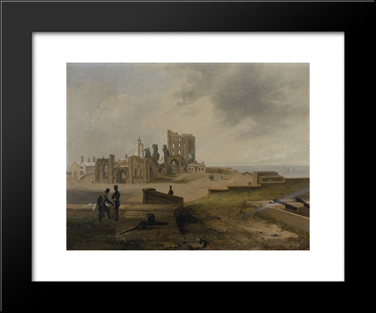 Tynemouth Priory From The East 20x24 Black Modern Wood Framed Art Print Poster by Carmichael, John Wilson