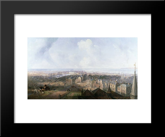 West Hartlepool In The Year 20x24 Black Modern Wood Framed Art Print Poster by Carmichael, John Wilson