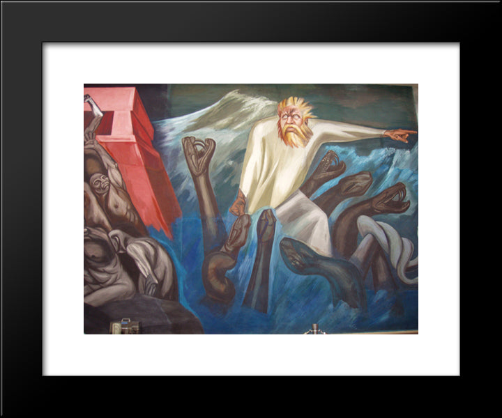 Departure Of Quetzalcoatl - The Epic Of American Civilization 20x24 Black Modern Wood Framed Art Print Poster by Orozco, Jose Clemente