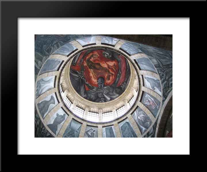 Man Of Fire 20x24 Black Modern Wood Framed Art Print Poster by Orozco, Jose Clemente