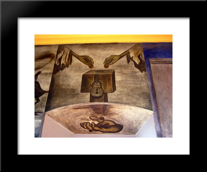 Reaching Out 20x24 Black Modern Wood Framed Art Print Poster by Orozco, Jose Clemente