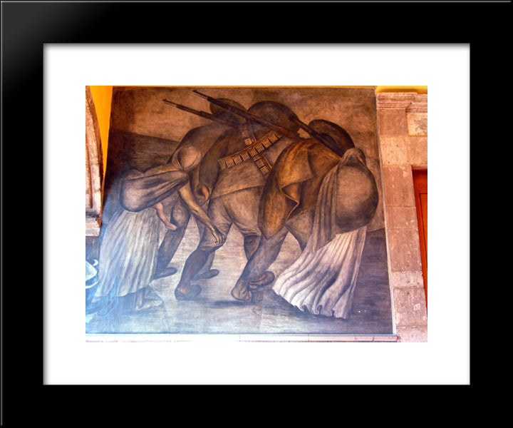 Revolutionaries On The March 20x24 Black Modern Wood Framed Art Print Poster by Orozco, Jose Clemente