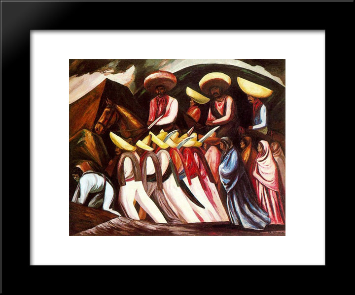 Zapatista'S Marching 20x24 Black Modern Wood Framed Art Print Poster by Orozco, Jose Clemente