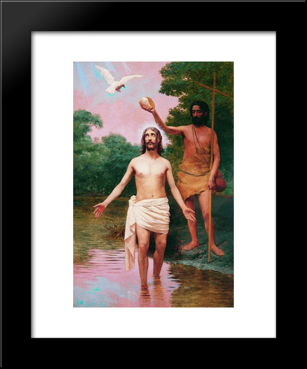 Baptism Of Christ 20x24 Black Modern Wood Framed Art Print Poster by Almeida Junior, Jose Ferraz de