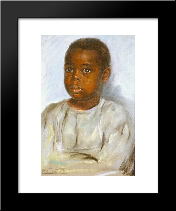 Black Boy 20x24 Black Modern Wood Framed Art Print Poster by Almeida Junior, Jose Ferraz de